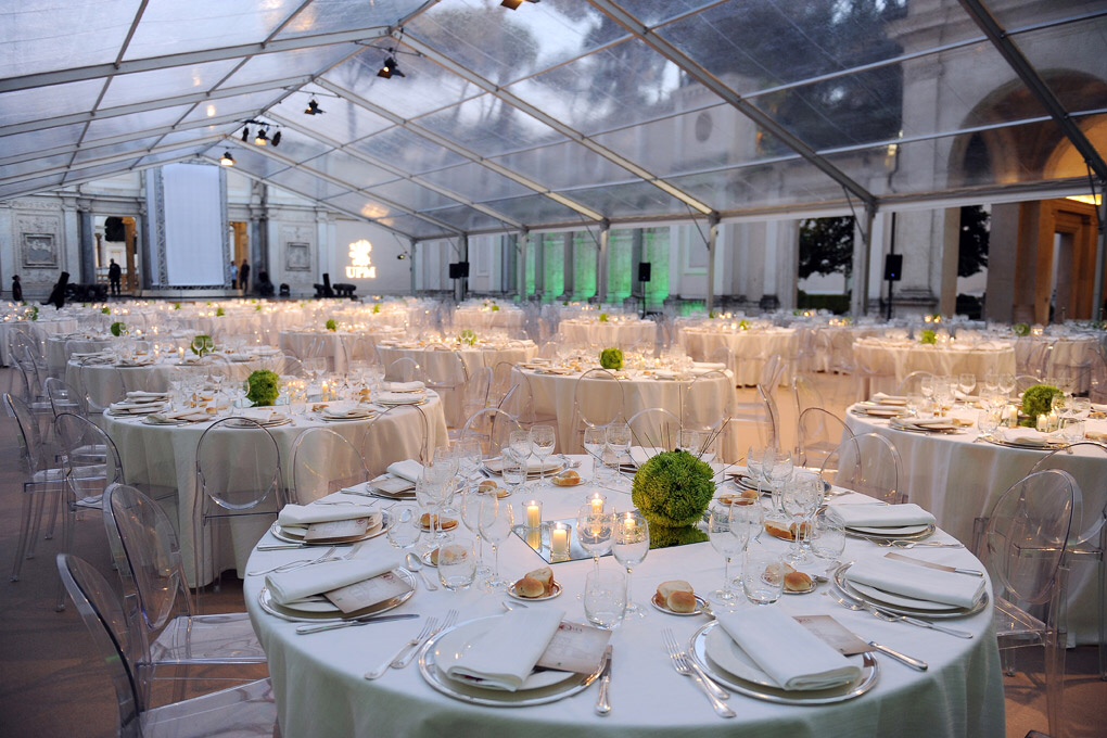 Transparent Cristal tensile structure Villa Giulia-Rome